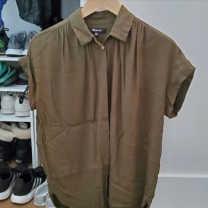 Madewell Central Drapey Shirt- kale color